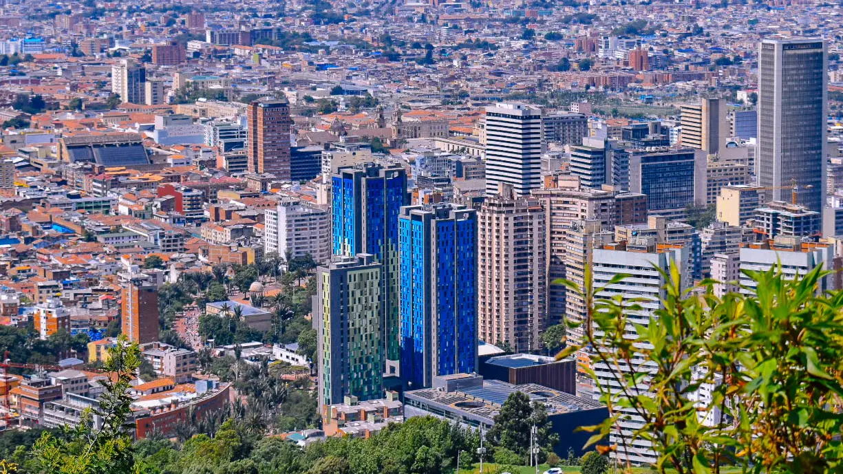 Vista aérea de CityU en el centro de Bogotá