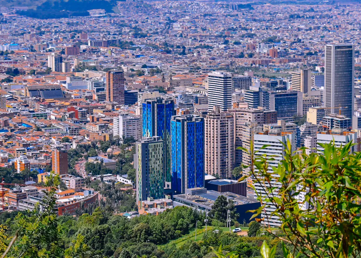 Aerial view of CityU in downtown Bogotá
